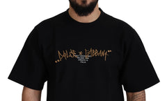 Dolce & Gabbana Black Logo Cotton Crewneck T-shirt - T-Shirts