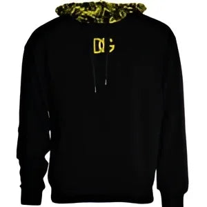 Dolce & Gabbana Black Logo Cotton Hooded Sweatshirt Sweater - IT46 | S - Hoodies