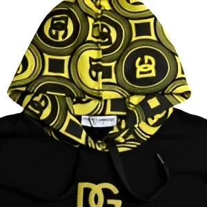 Dolce & Gabbana Black Logo Cotton Hooded Sweatshirt Sweater - IT46 | S - Hoodies