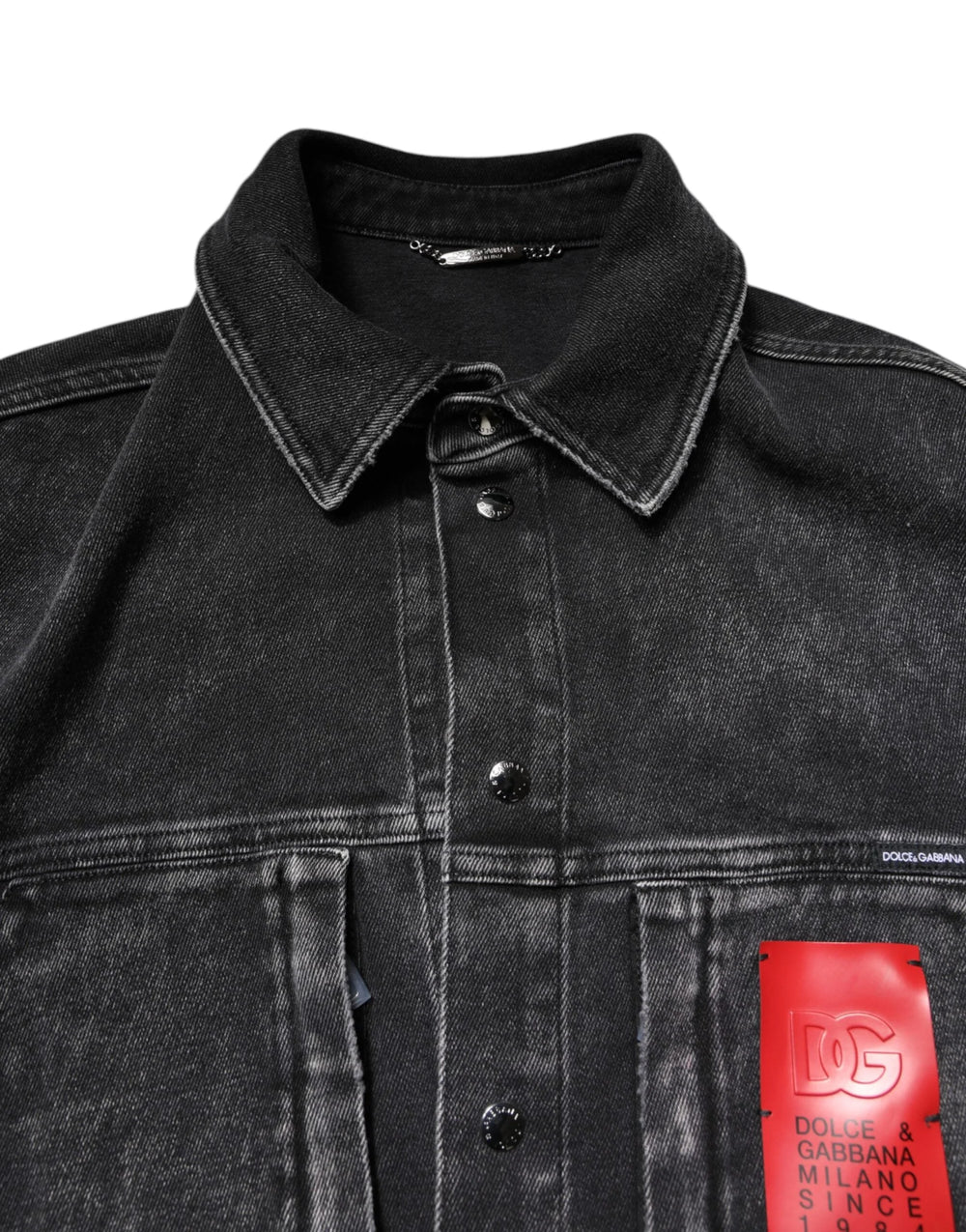Dolce & Gabbana Black Logo Cotton Stretch Denim Jacket - IT52 | XL - Trucker Jackets