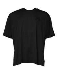 Dolce & Gabbana Black Logo Crew Neck Short Sleeves T-shirt - IT58 | 3XL - T-Shirts