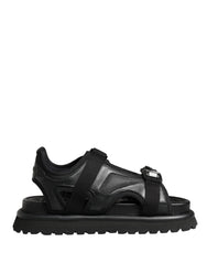 Dolce & Gabbana Black Logo Detailed Men Chunky Sandals Shoes - Sandals
