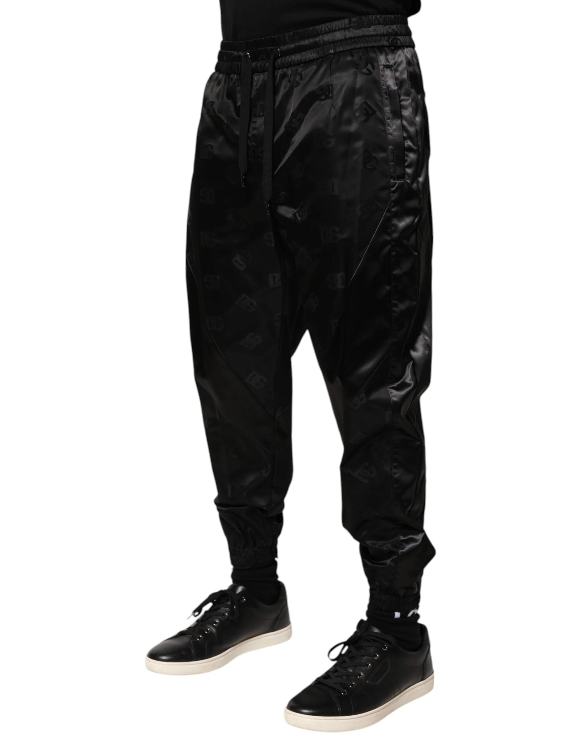 Dolce & Gabbana Black Logo DG Print Men Jogger Sweatpants Pants - IT50 | L
