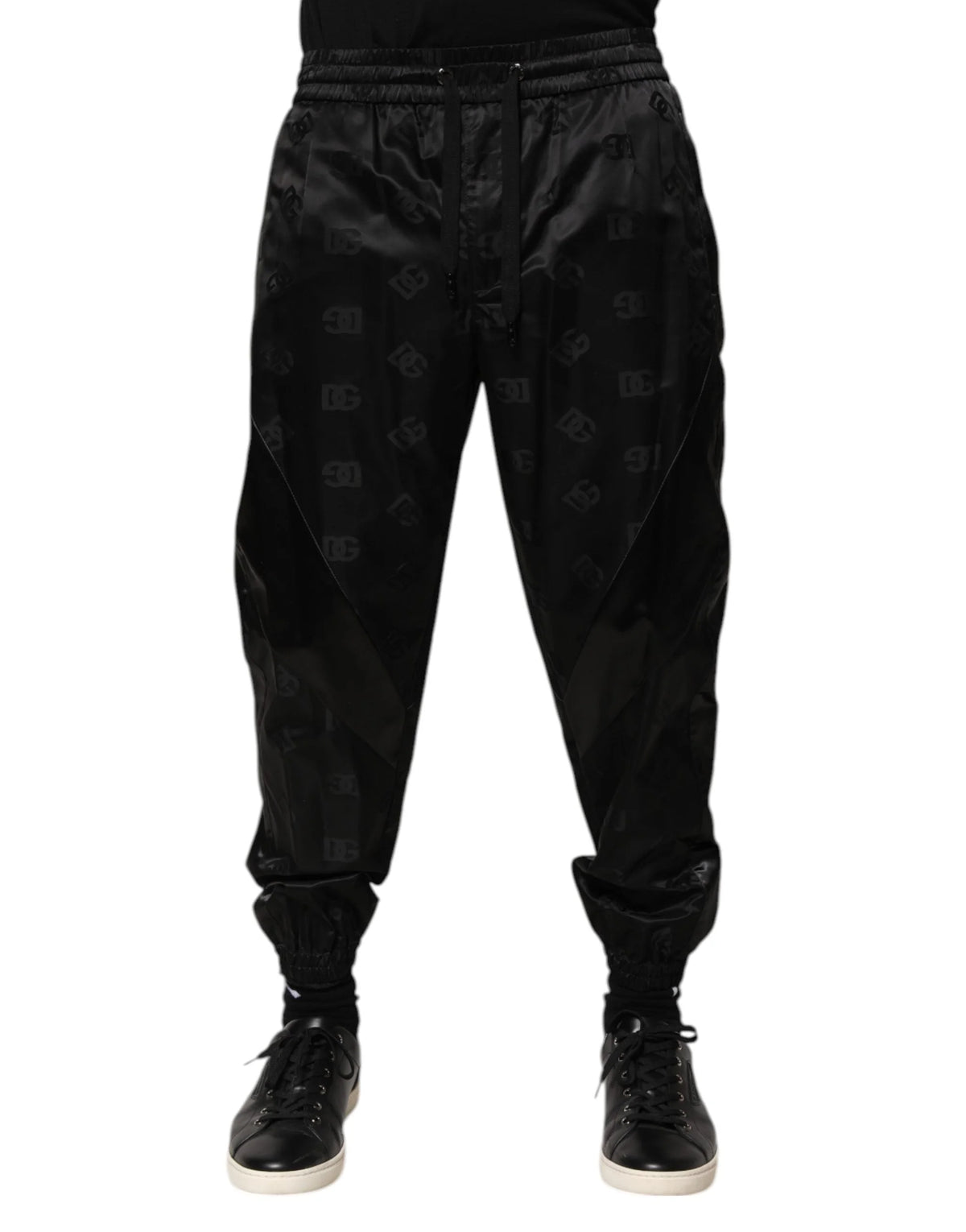 Dolce & Gabbana Black Logo DG Print Men Jogger Sweatpants Pants - IT50 | L