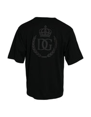 Dolce & Gabbana Black Logo Embossed Crew Neck Short Sleeves T-shirt - XL - T-Shirts