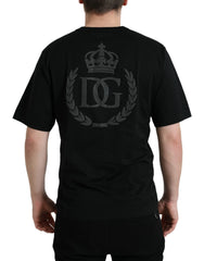 Dolce & Gabbana Black Logo Embossed Crew Neck Short Sleeves T-shirt - IT44 | S - T-Shirts