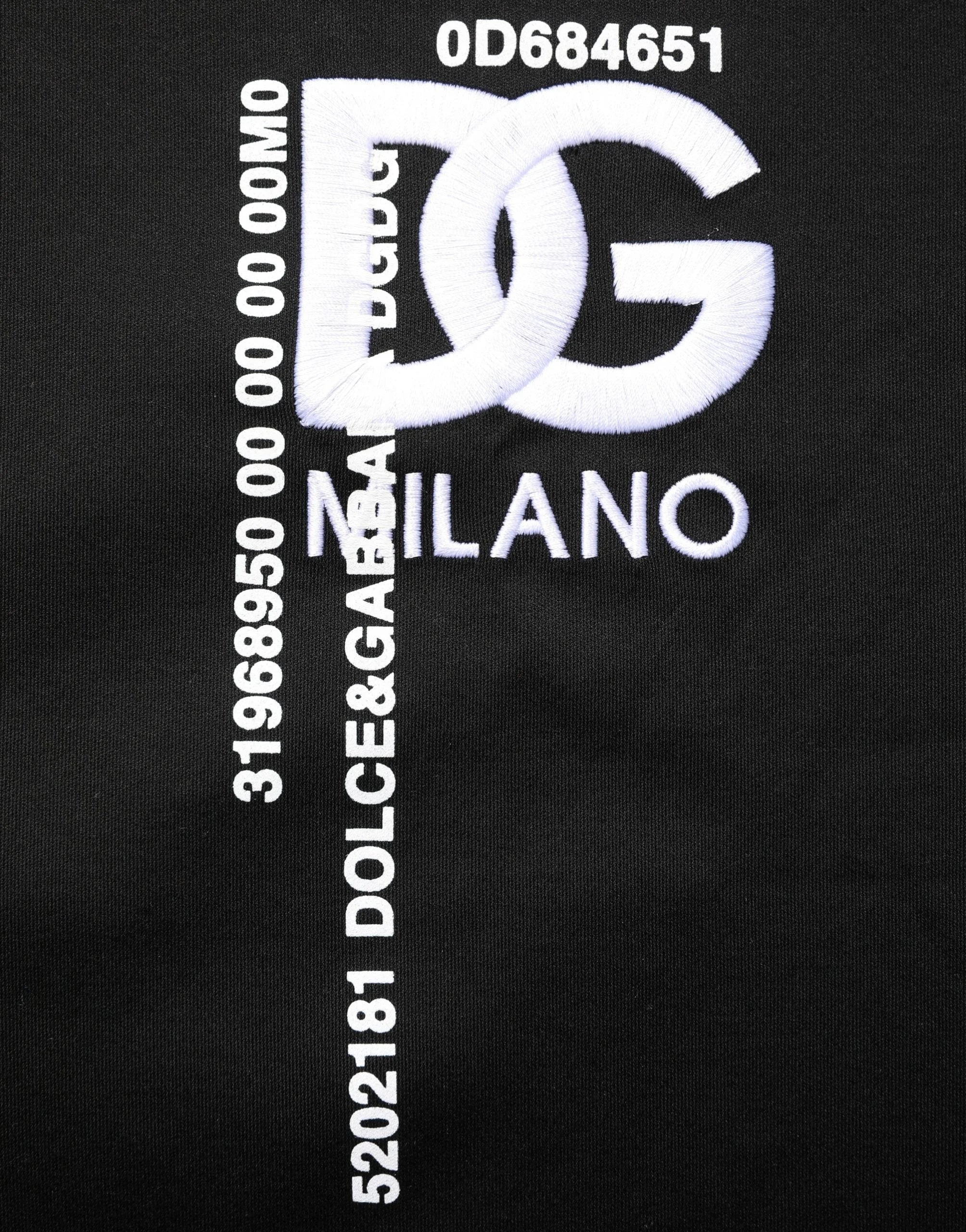 Dolce & Gabbana Black Logo Embroidered Men Crew Neck T-shirt - IT54 | XL