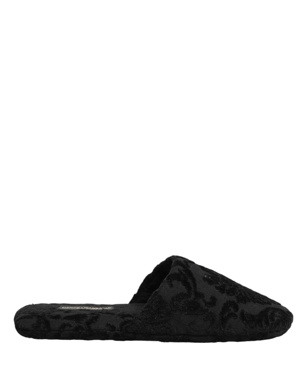 Dolce & Gabbana Black Logo Embroidered Slippers Flats Shoes - EU44/US11