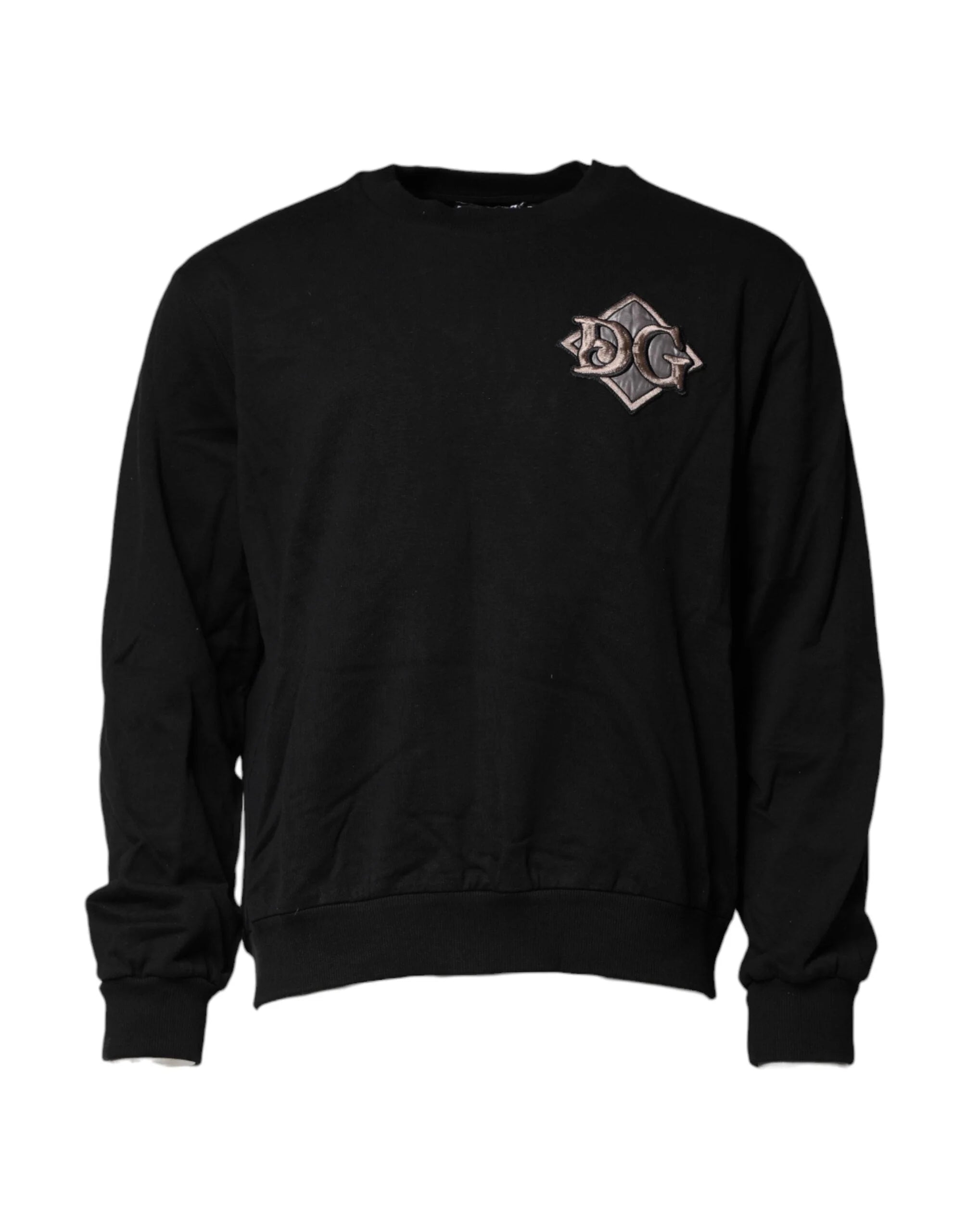 Dolce & Gabbana Black Logo Embroidery Sweatshirt Sweater - IT58 | 3XL - Sweatshirts