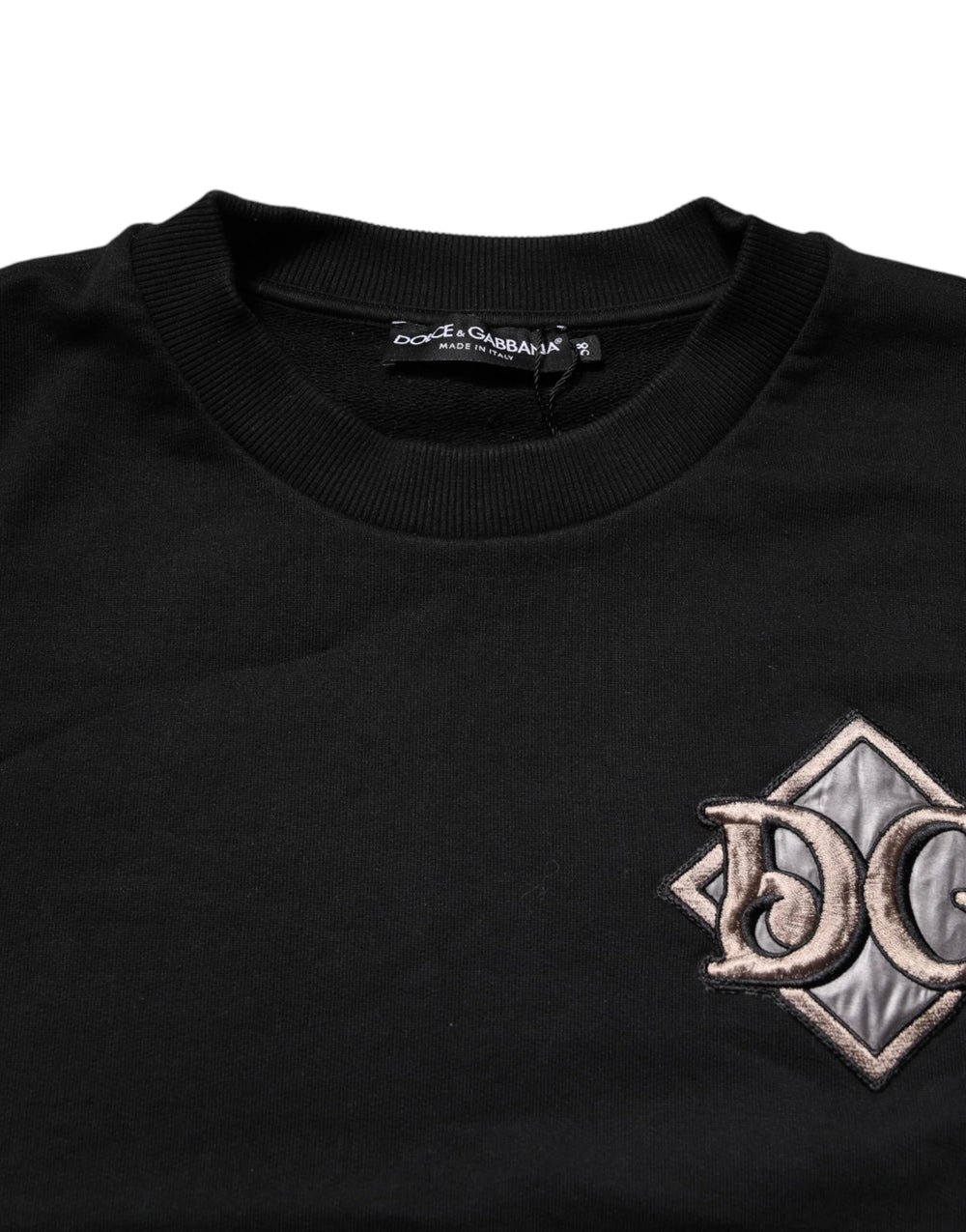 Dolce & Gabbana Black Logo Embroidery Sweatshirt Sweater - IT58 | 3XL - Sweatshirts