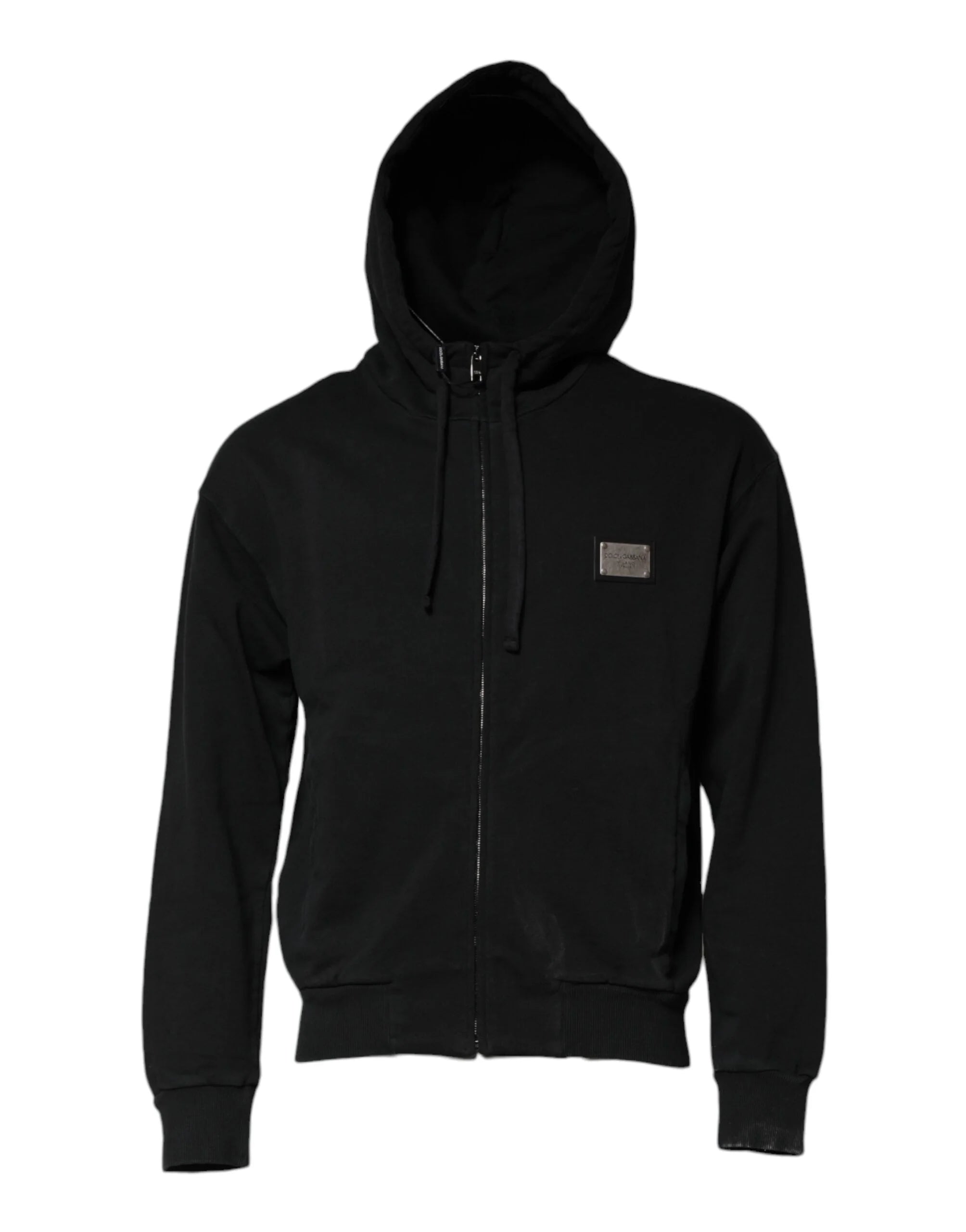 Dolce & Gabbana Black Logo Full Zip Hooded Men Sweatshirt Sweater - IT44 | XS - Hoodies