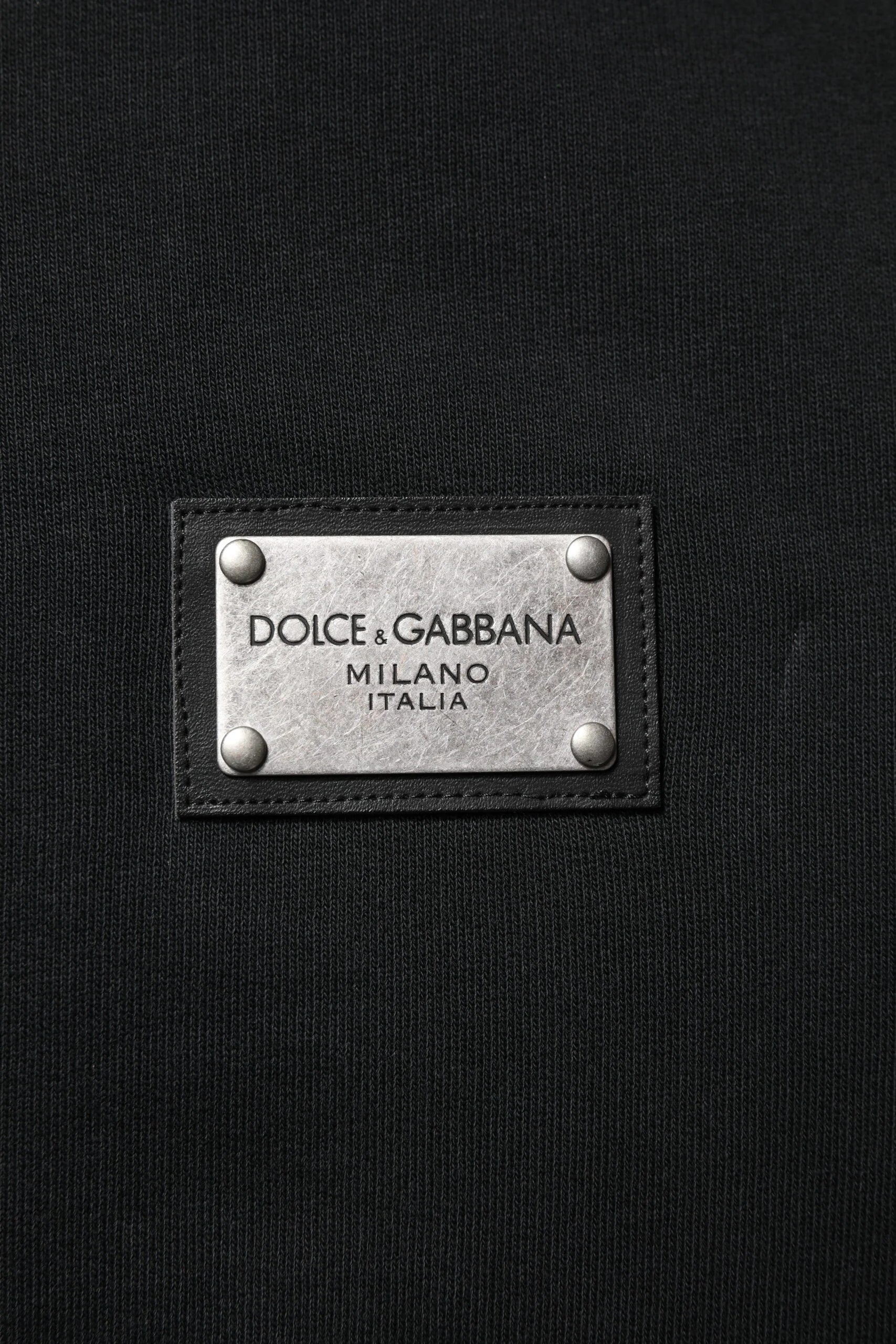 Dolce & Gabbana Musta logokuosinen miesten huppupaita - IT44 | XS