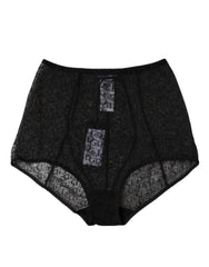 Dolce & Gabbana Black Logo Girdle High Waist Panty Underwear - IT2 | S - High Waisted Briefs