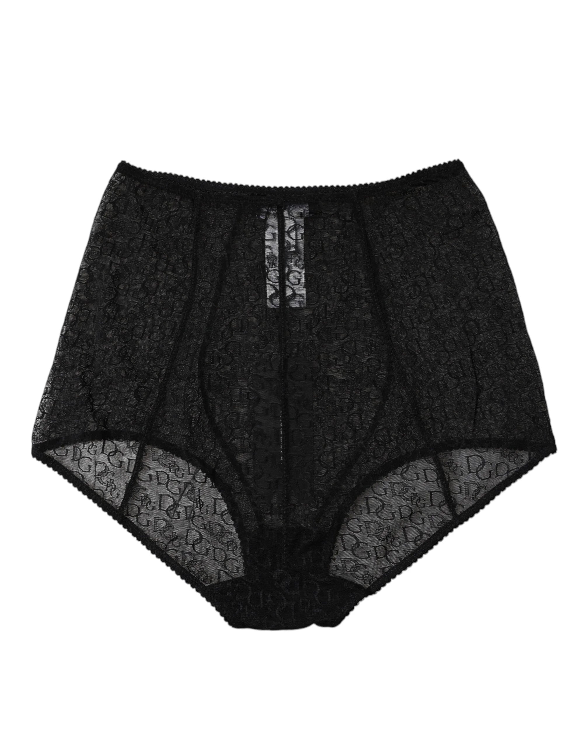 Dolce & Gabbana Black Logo Girdle High Waist Panty Underwear - IT2 | S - High Waisted Briefs