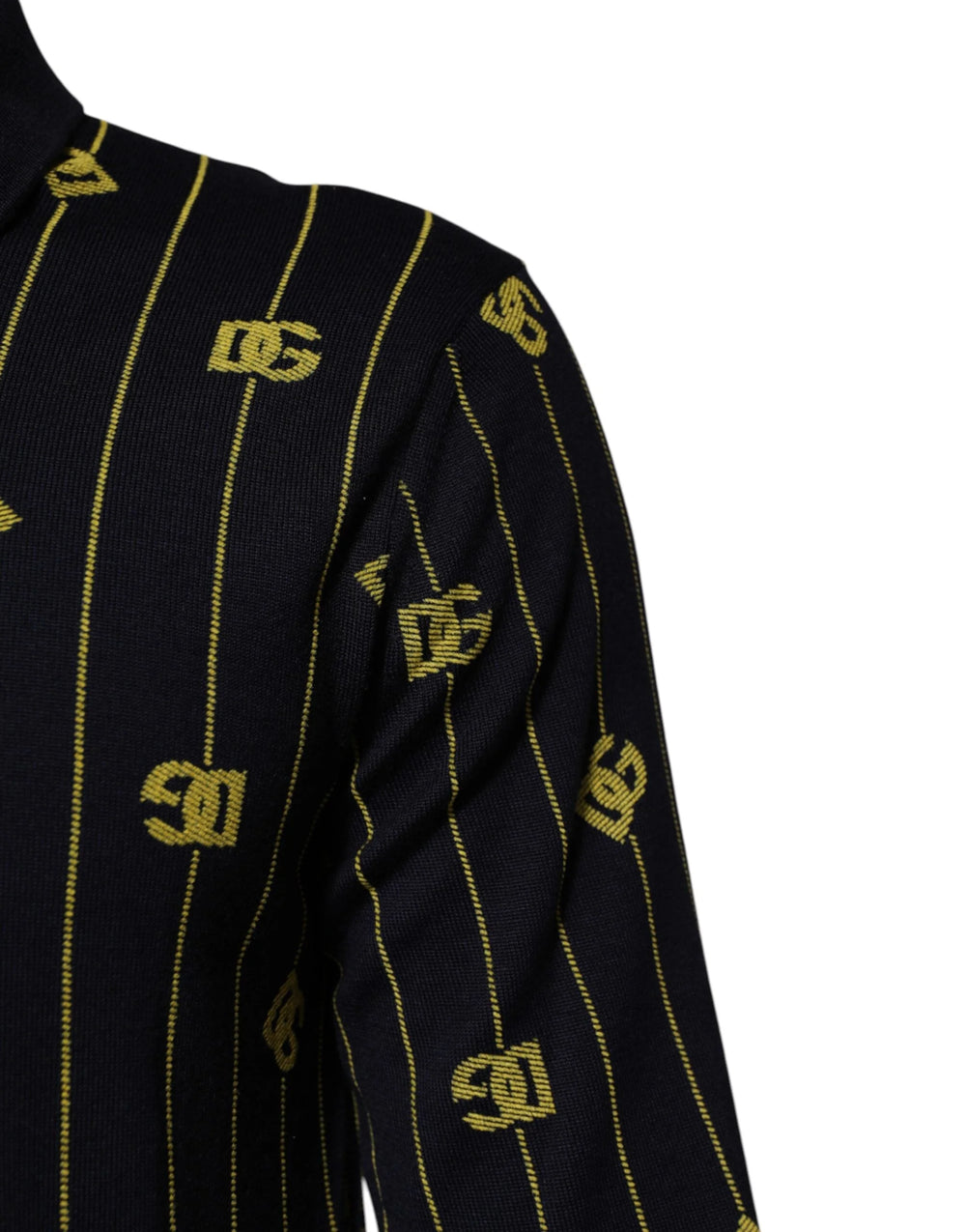 Dolce & Gabbana Black Logo Jacquard Knitted Polo Shirt T-shirt - IT48 | M - Polos