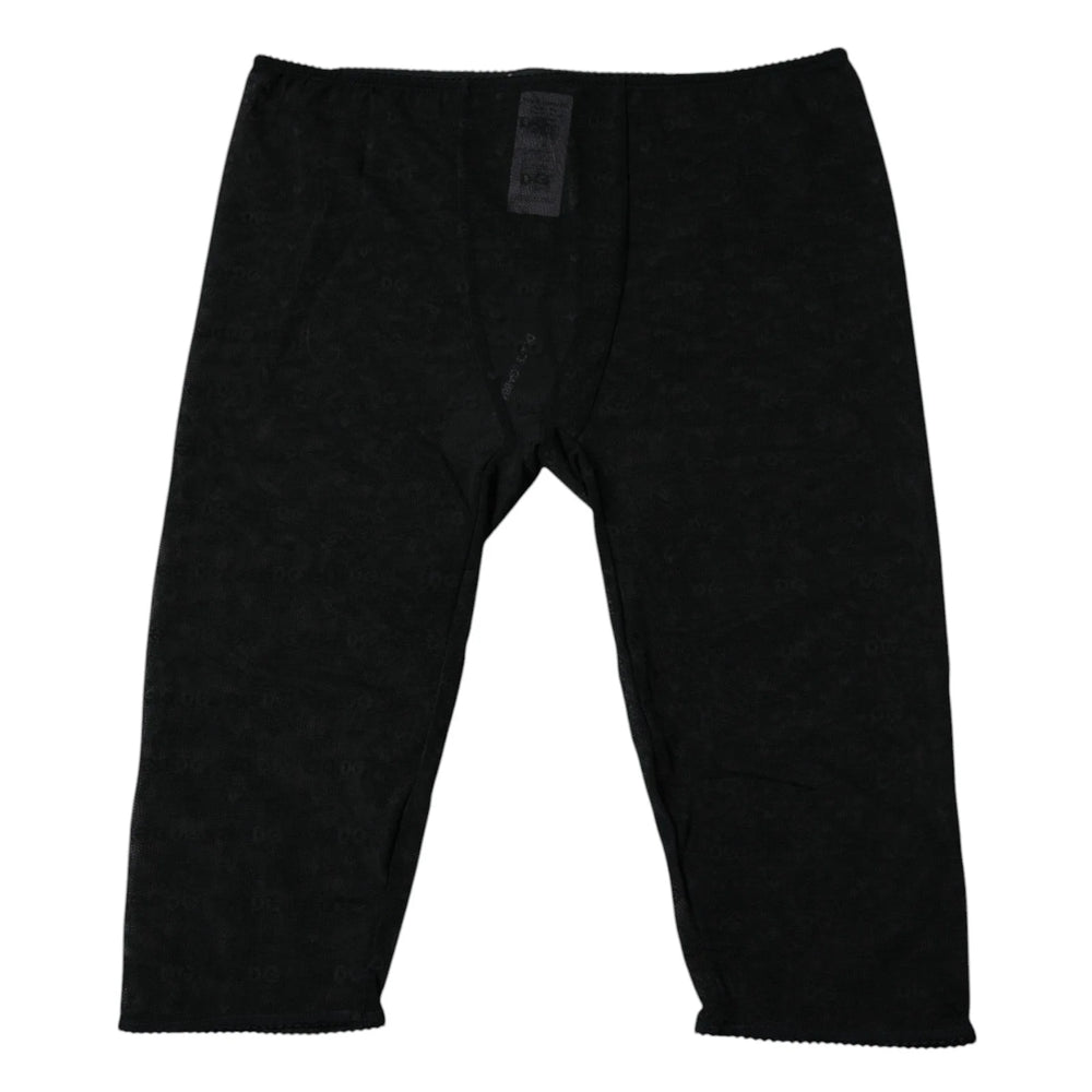 Dolce & Gabbana Black Logo Lace Lingerie Cropped Tight Underwear - IT2 | S - Boyshorts