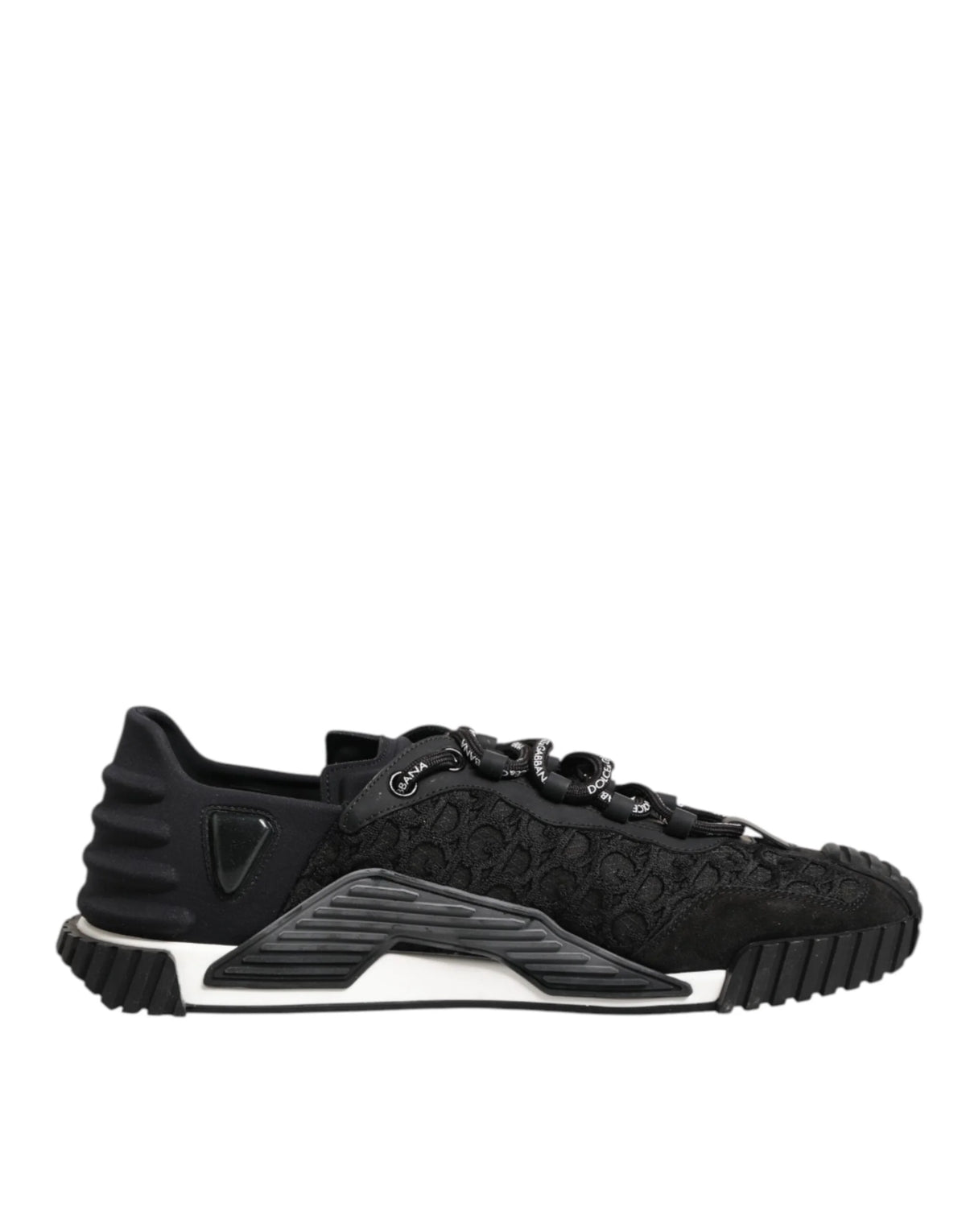 Dolce & Gabbana Black Logo Lace Low Top NS1 Sneaker Shoes - Sneakers