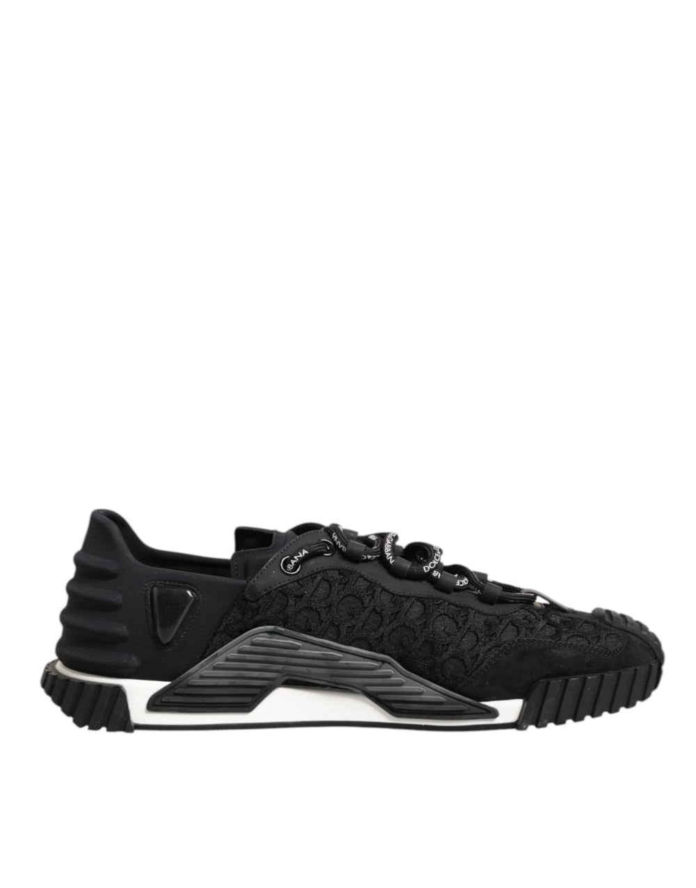 Dolce & Gabbana Black Logo Lace Low Top NS1 Sneaker Shoes - Sneakers