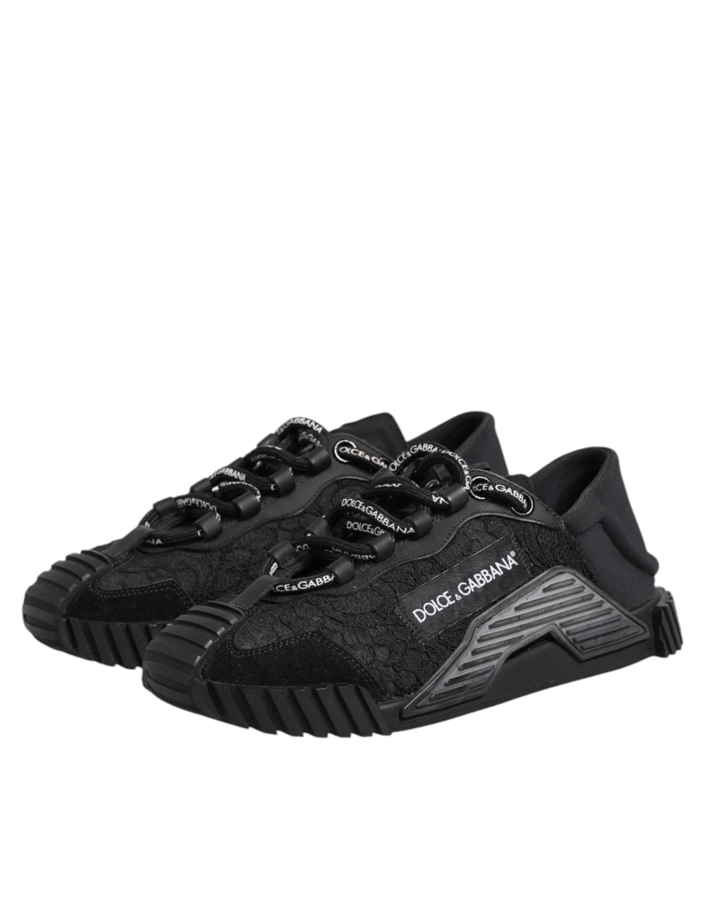 Dolce & Gabbana Black Logo Lace Low Top NS1 Sneakers Shoes - EU36.5/US6