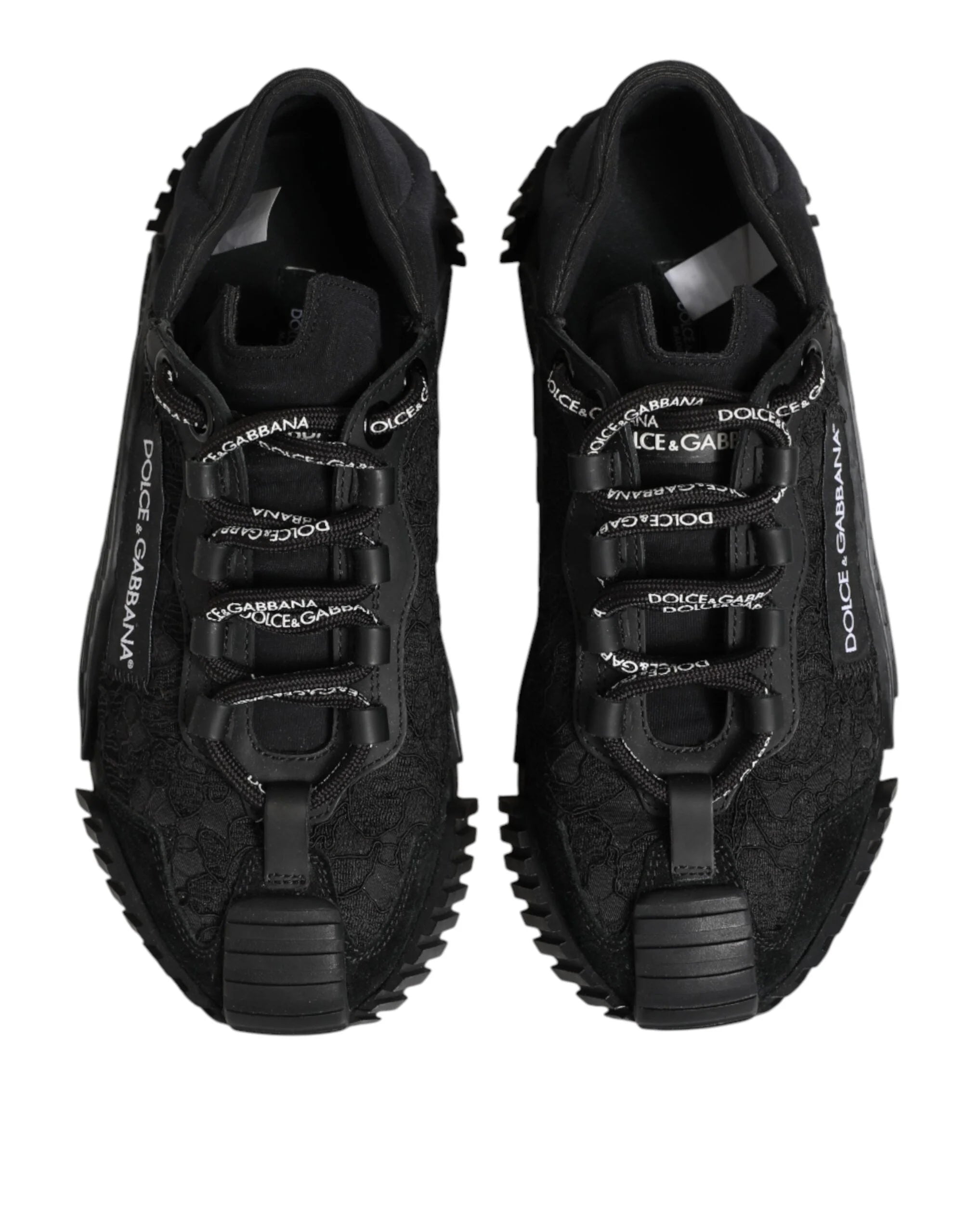 Dolce & Gabbana Black Logo Lace Low Top NS1 Sneakers Shoes - EU36.5/US6