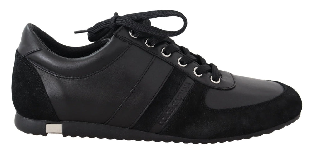 Dolce & Gabbana Black Logo Leather Casual Sneakers Shoes - EU39/US6 - Sneakers