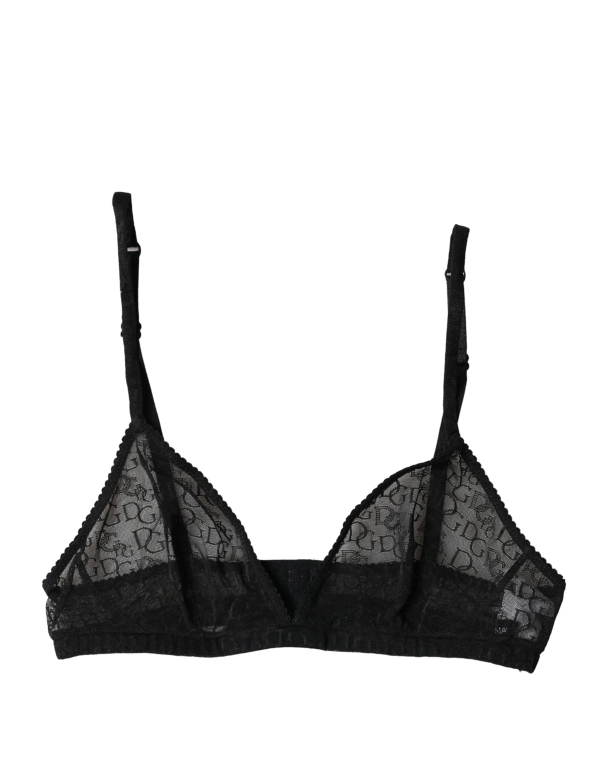 Dolce & Gabbana Black Logo Mania Sheer Soft Cup Bra Underwear - IT2 | S - Bras