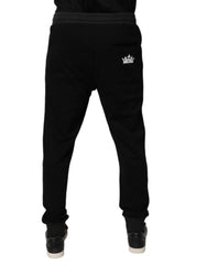 Dolce & Gabbana Black Logo Men Jogger Cotton Sweatpants Pants - IT48 | M