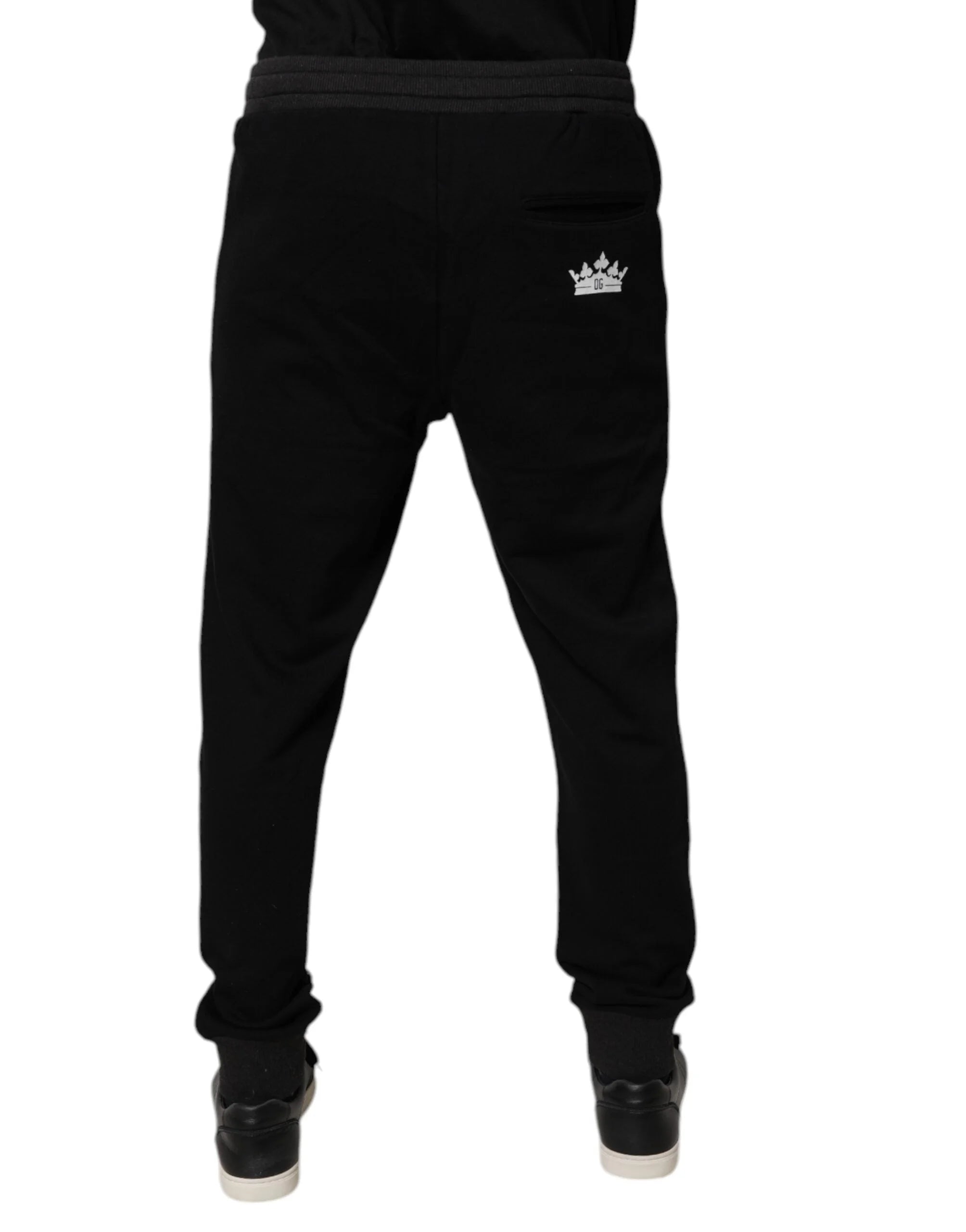 Dolce & Gabbana Black Logo Men Jogger Cotton Sweatpants Pants - IT48 | M