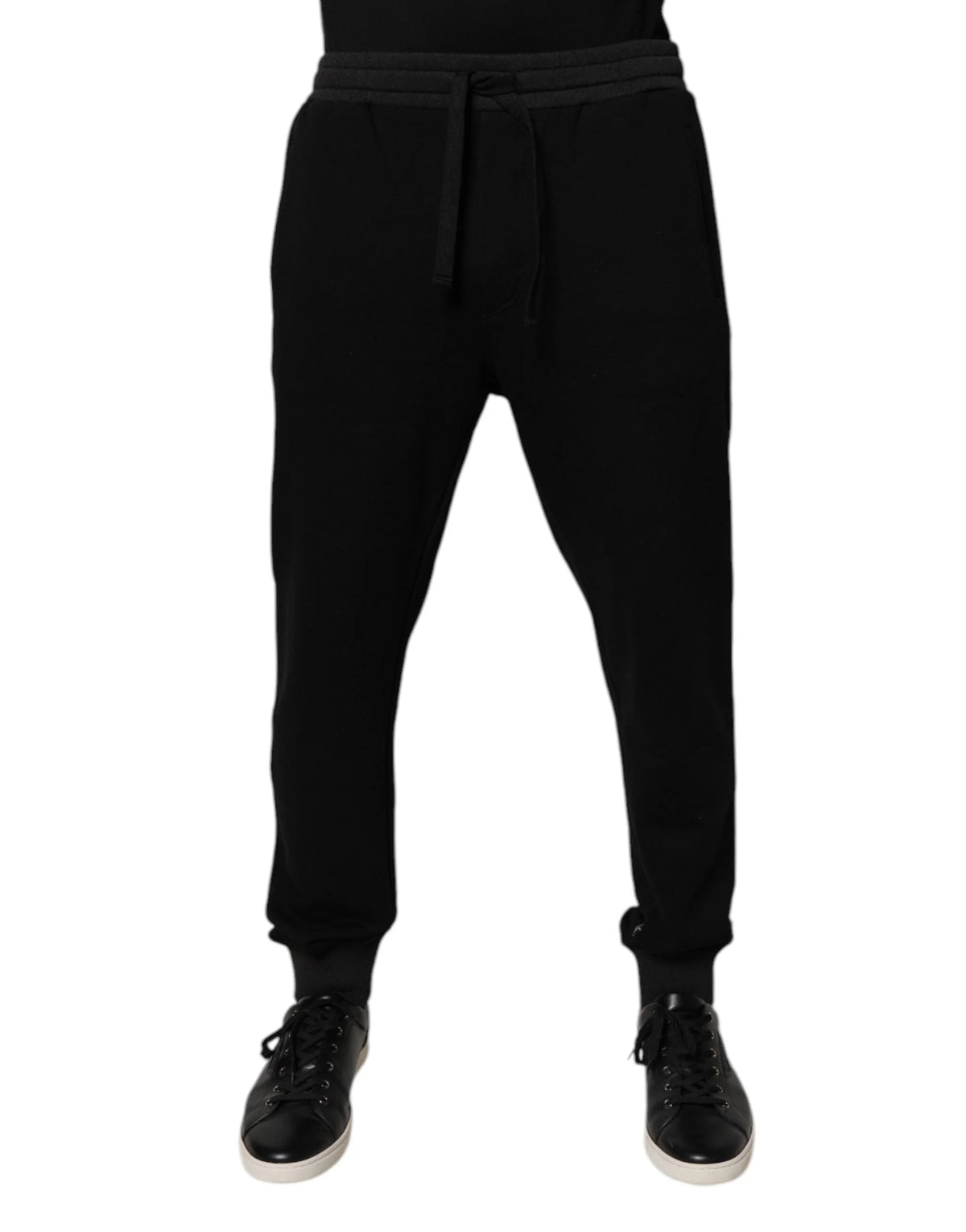 Dolce & Gabbana Black Logo Men Jogger Cotton Sweatpants Pants - IT48 | M
