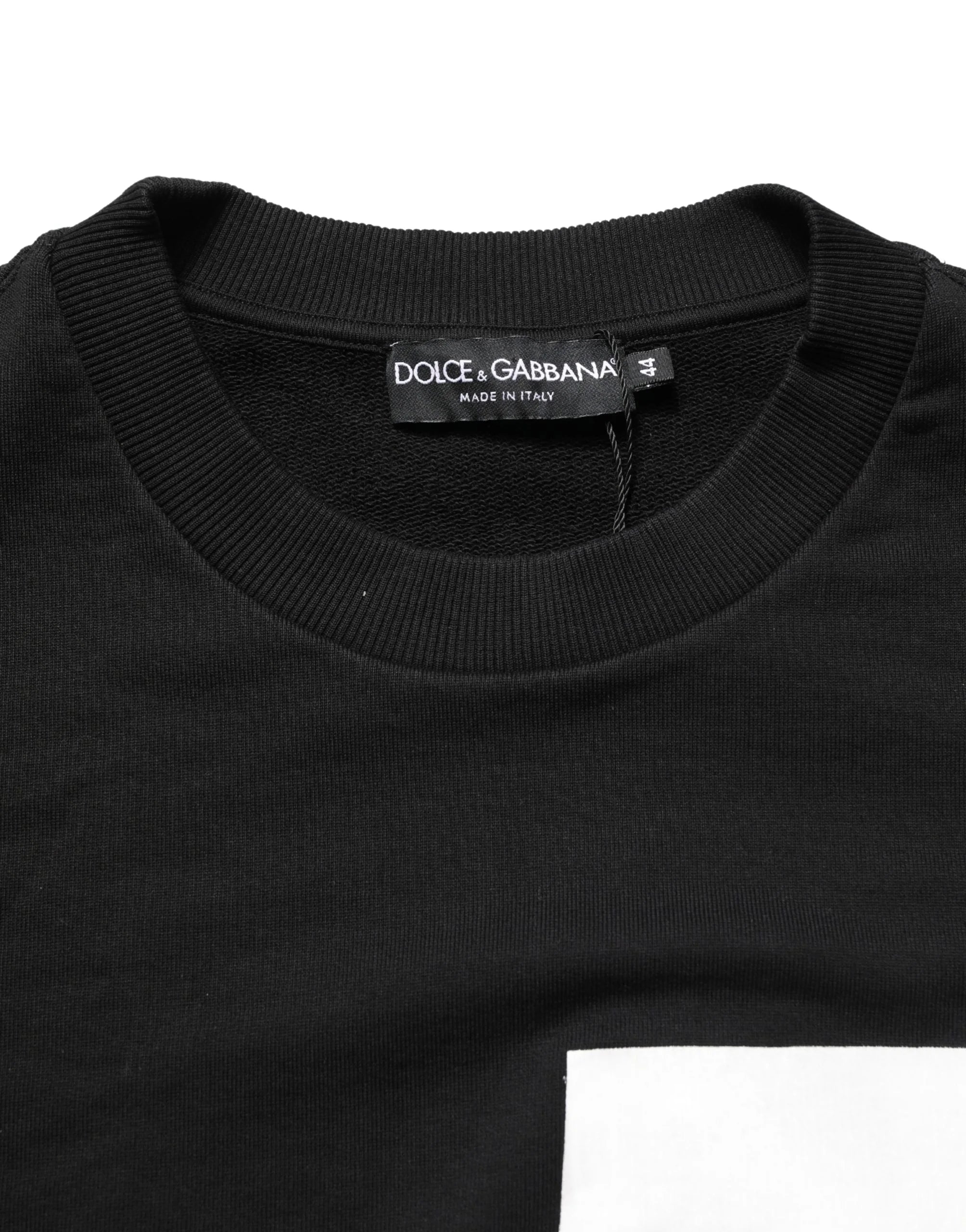 Dolce & Gabbana Black Logo Milano Cotton Sweatshirt Sweater - IT44 | XS