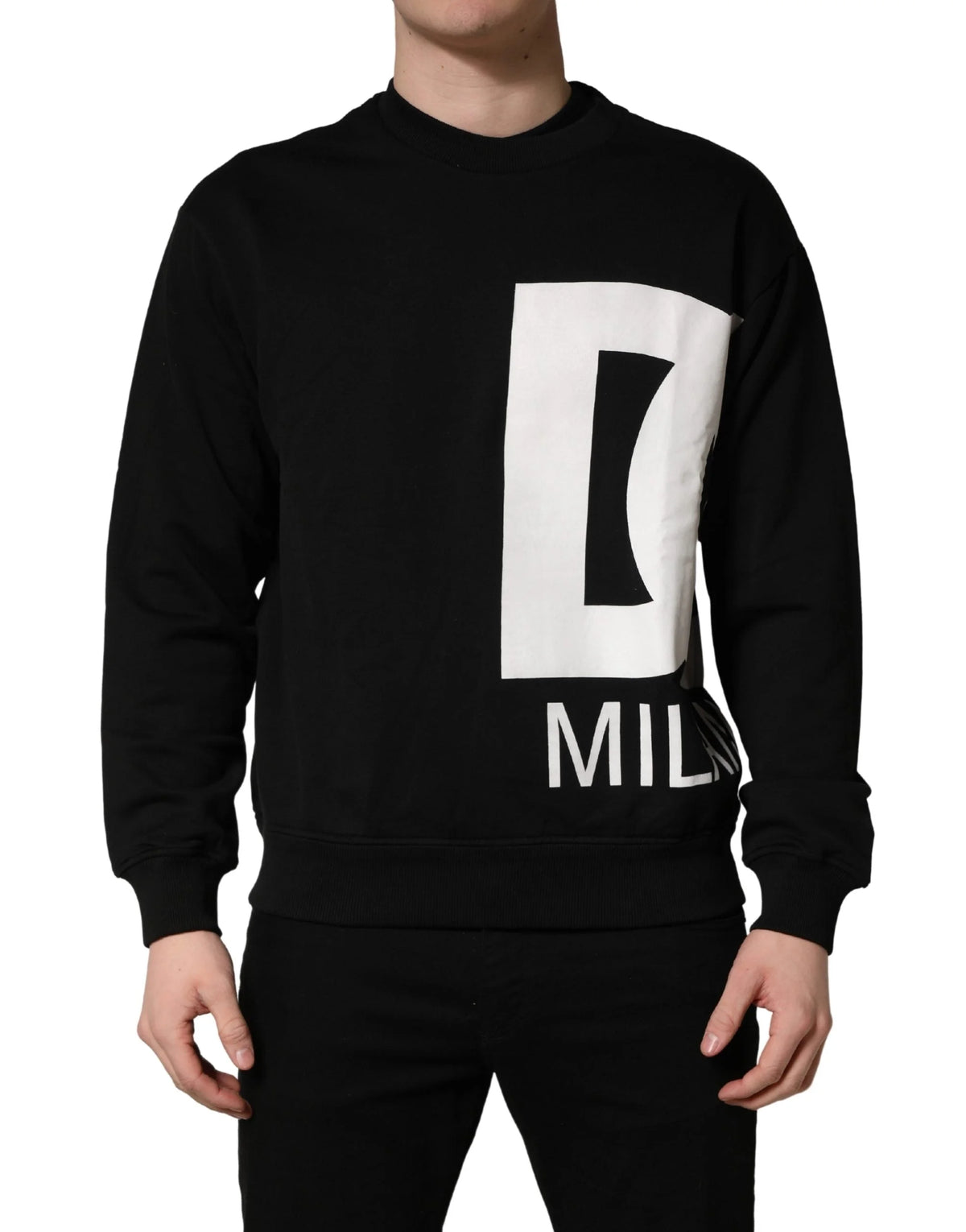 Dolce & Gabbana Black Logo Milano Cotton Sweatshirt Sweater - IT44 | XS