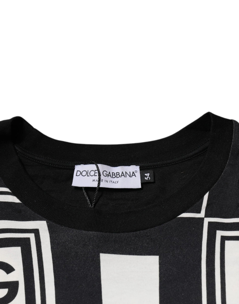 Dolce & Gabbana Black Logo Monogram Cotton Crew Neck T-shirt - IT54 | XL - T-Shirts