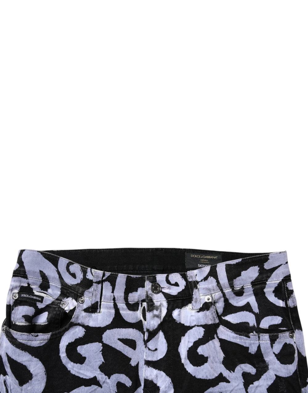 Dolce & Gabbana Black Logo Monogram Cotton Skinny Denim Jeans - IT48 | M - Jeans