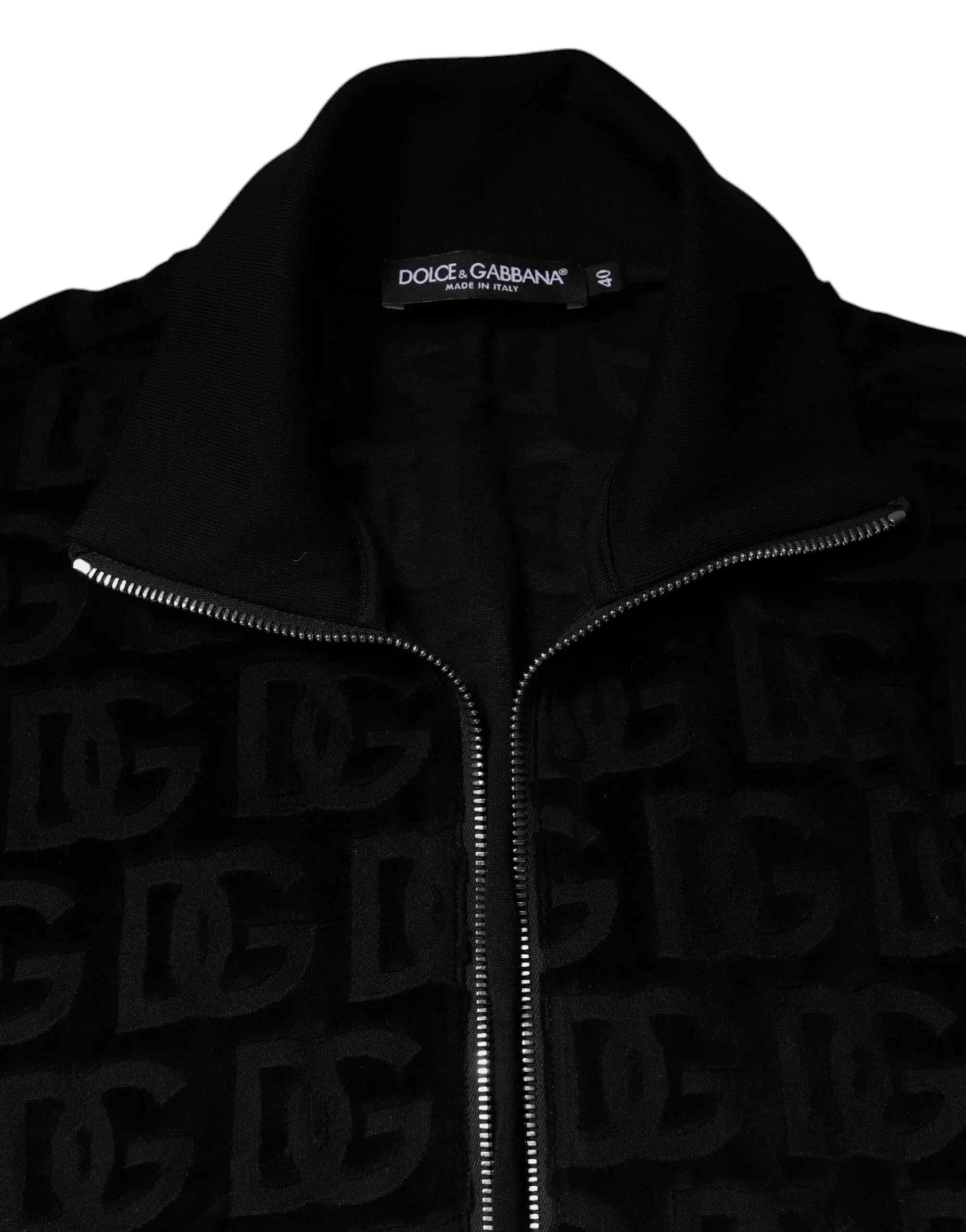 Dolce & Gabbana Black Logo Monogram Full Zip Bomber Jacket - IT40|S - Bomber Jackets