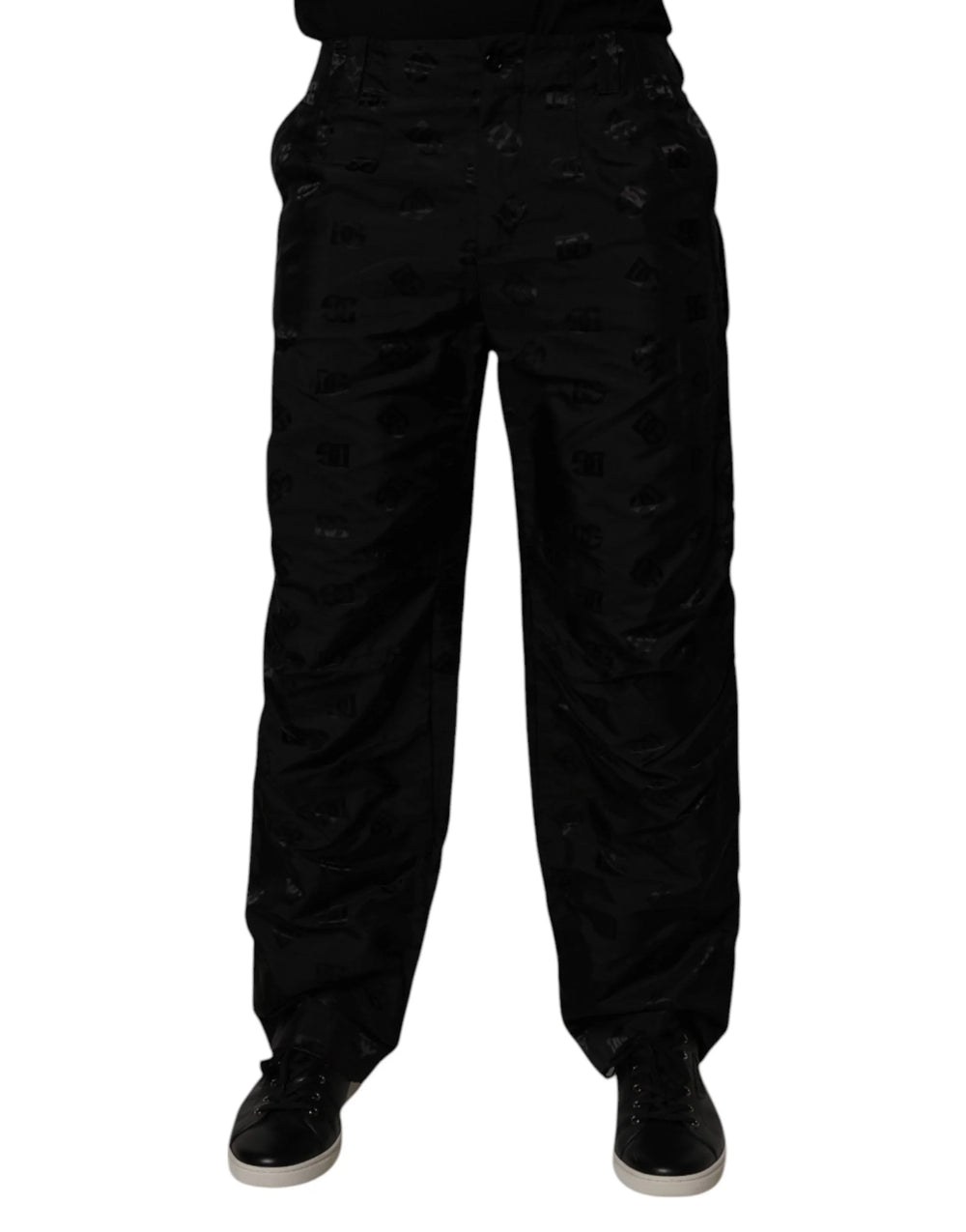 Dolce & Gabbana Black Logo Monogram Straight Pants - IT48 | M - Trousers
