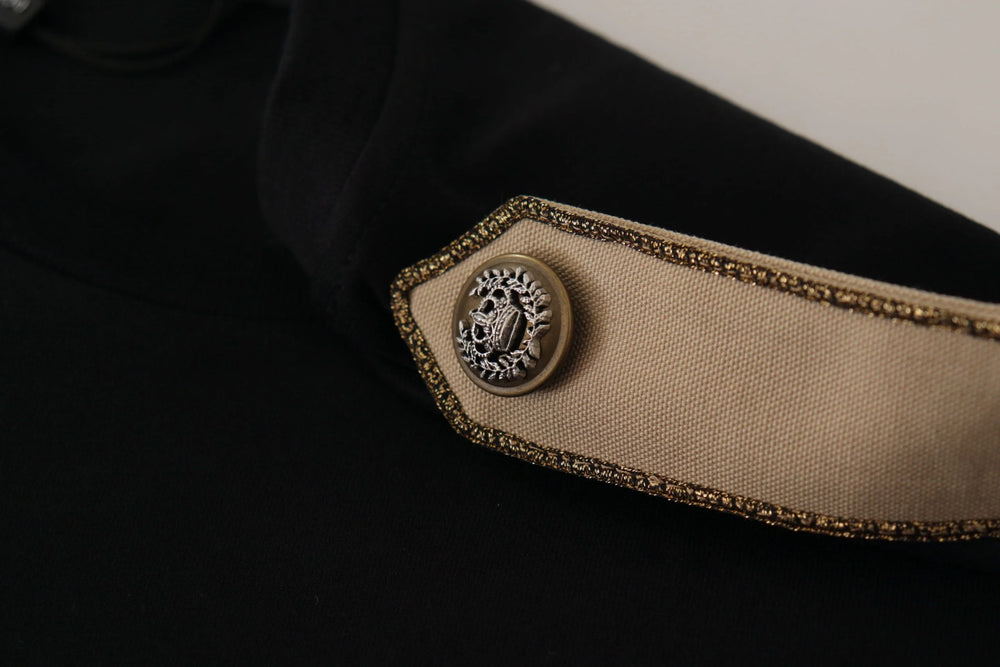 Dolce & Gabbana Black Logo Motive Crewneck Cotton T-shirt - T-Shirts