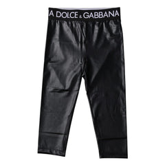 Dolce & Gabbana Black Logo Nylon Cropped Tights Pants Underwear - IT2 | S - Hosiery
