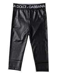 Dolce & Gabbana Black Logo Nylon Cropped Tights Pants Underwear - IT2 | S - Hosiery