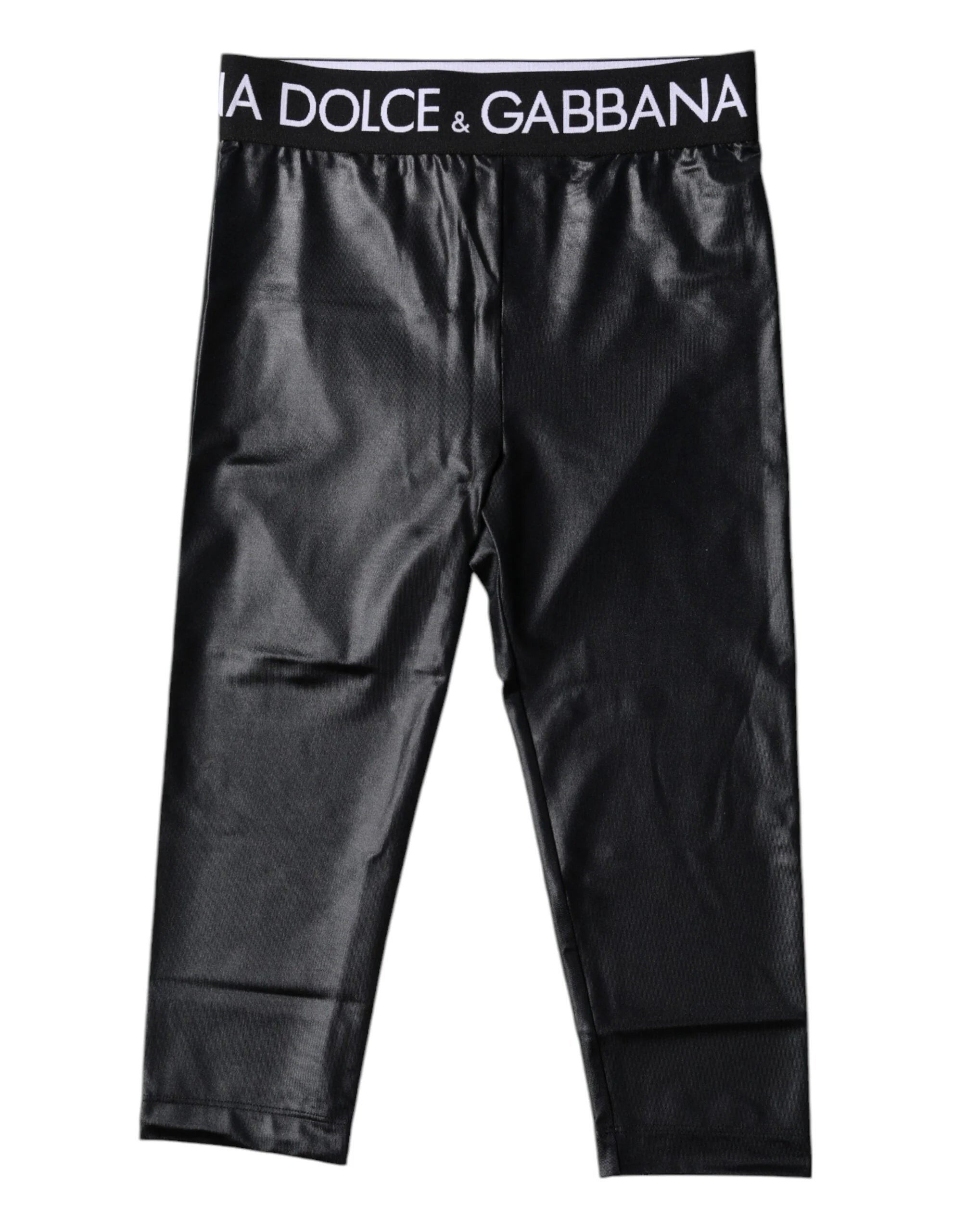 Dolce & Gabbana Black Logo Nylon Cropped Tights Pants Underwear - IT2 | S - Hosiery
