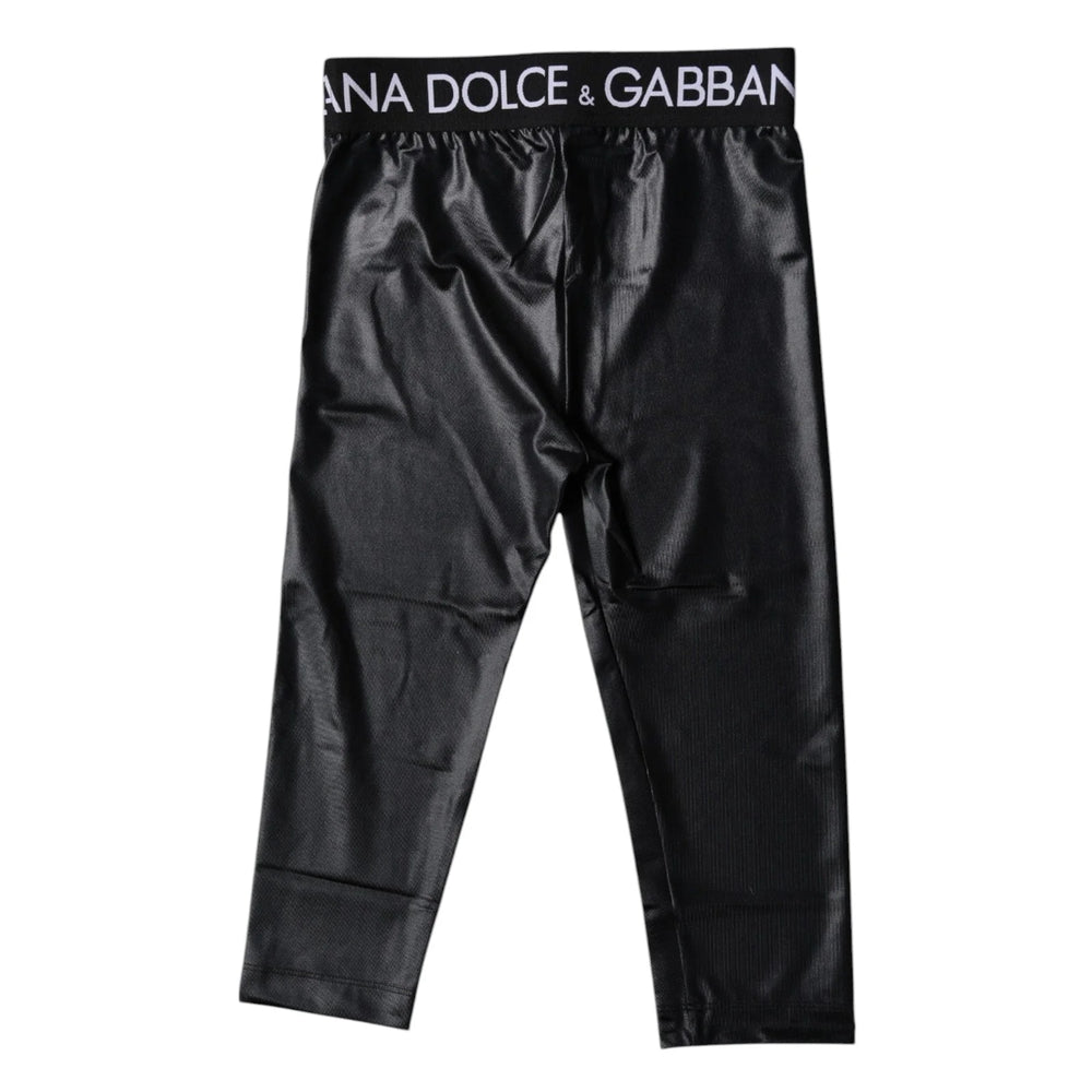 Dolce & Gabbana Black Logo Nylon Cropped Tights Pants Underwear - IT2 | S - Hosiery
