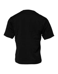 Dolce & Gabbana Black Logo Patch Cotton Crew Neck T-shirt - T-Shirts