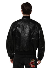 Dolce & Gabbana Black Logo Plaque Bomber Full Zipper Jacket - IT46 | S - Bomber Jackets