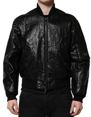 Dolce & Gabbana Black Logo Plaque Bomber Full Zipper Jacket - IT46 | S - Bomber Jackets