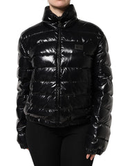 Dolce & Gabbana Black Logo Plaque Full Zip Puffer Jacket - IT44 | L - Puffer Jackets