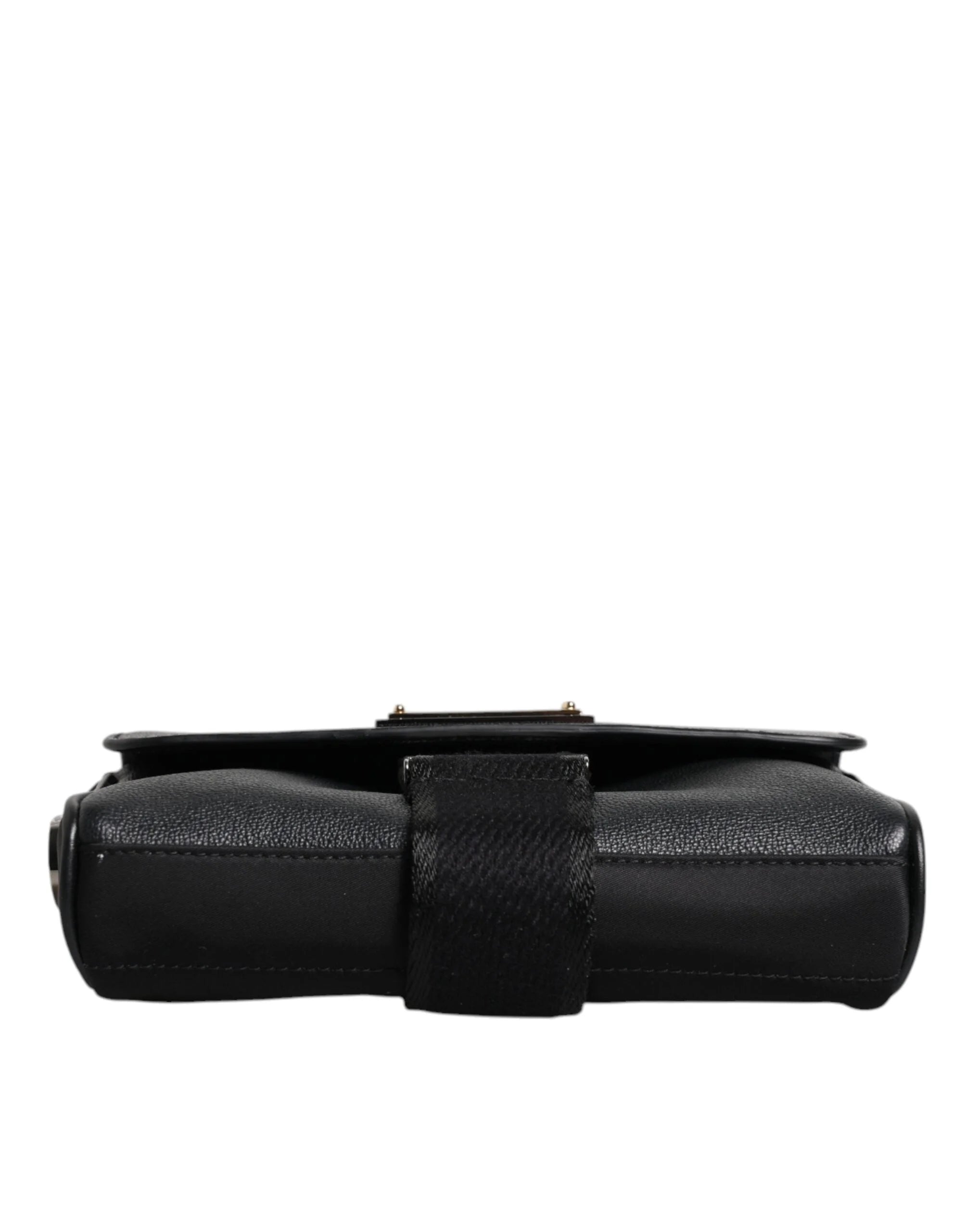 Dolce & Gabbana Black Logo Plaque Leather Buckled Shoulder Crossbody Bag - Cross Body Bags