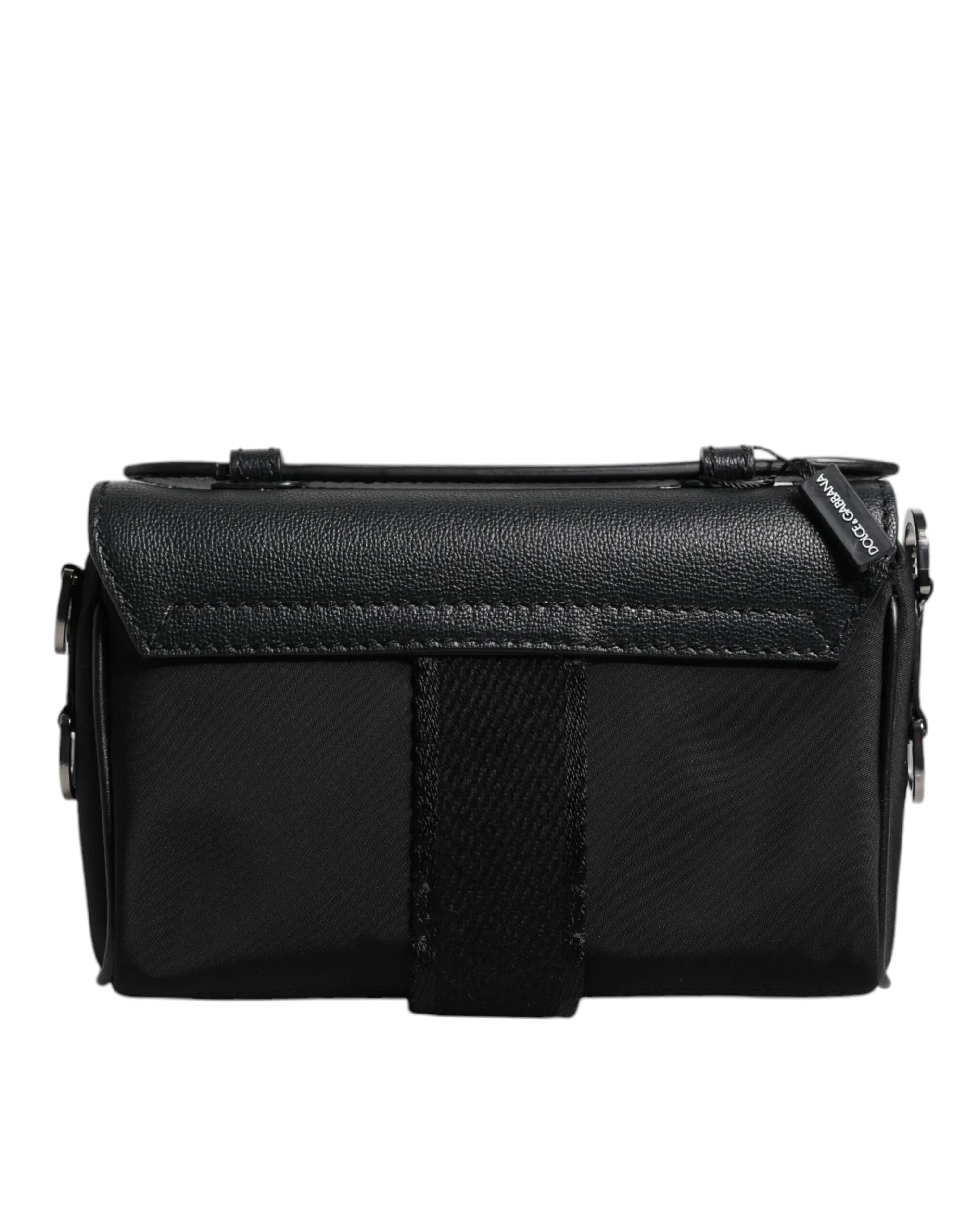 Dolce & Gabbana Black Logo Plaque Leather Buckled Shoulder Crossbody Bag - Cross Body Bags