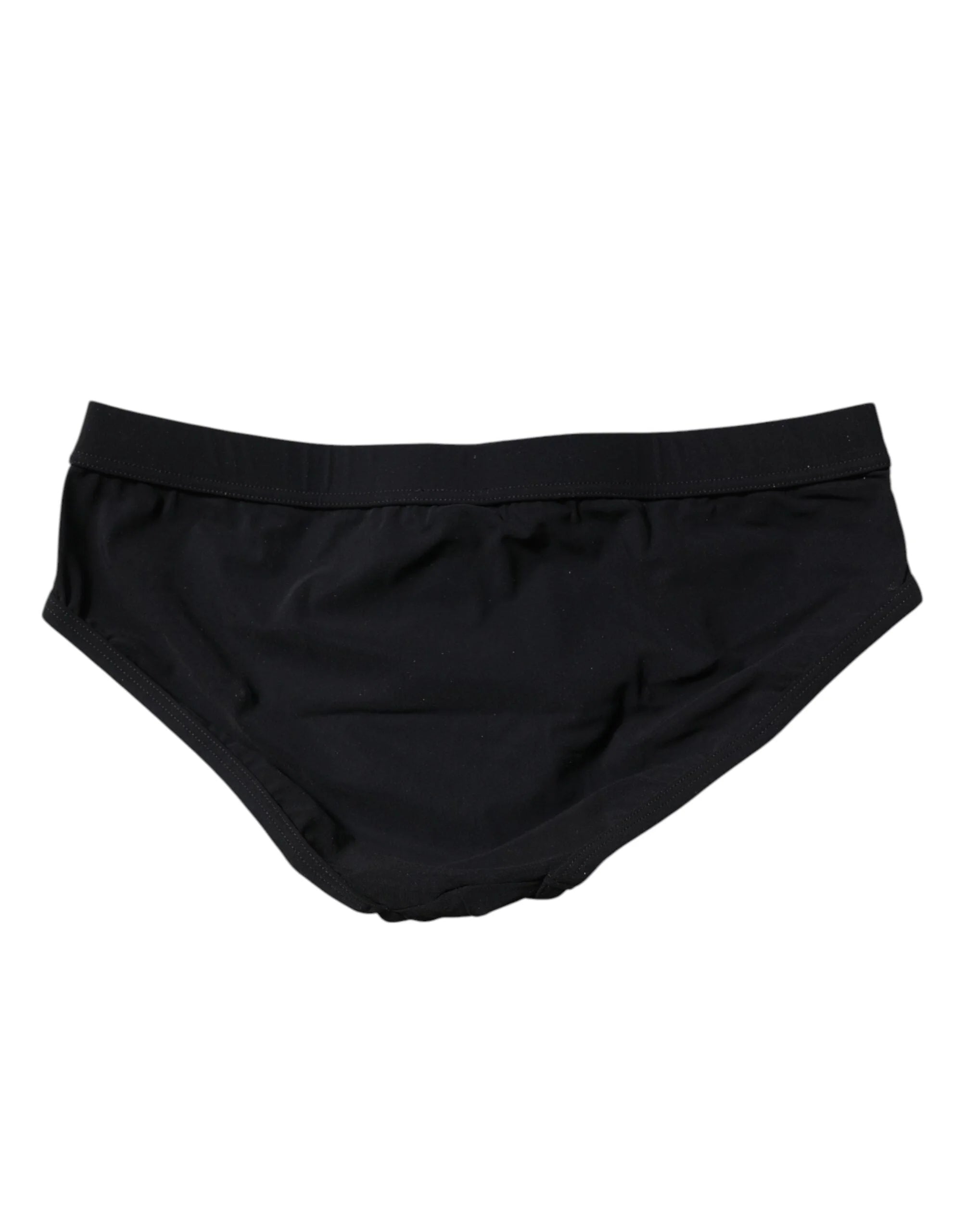 Dolce & Gabbana Black Logo Plaque Men Beachwear Brief Swimwear - IT4 | S - Swim Briefs