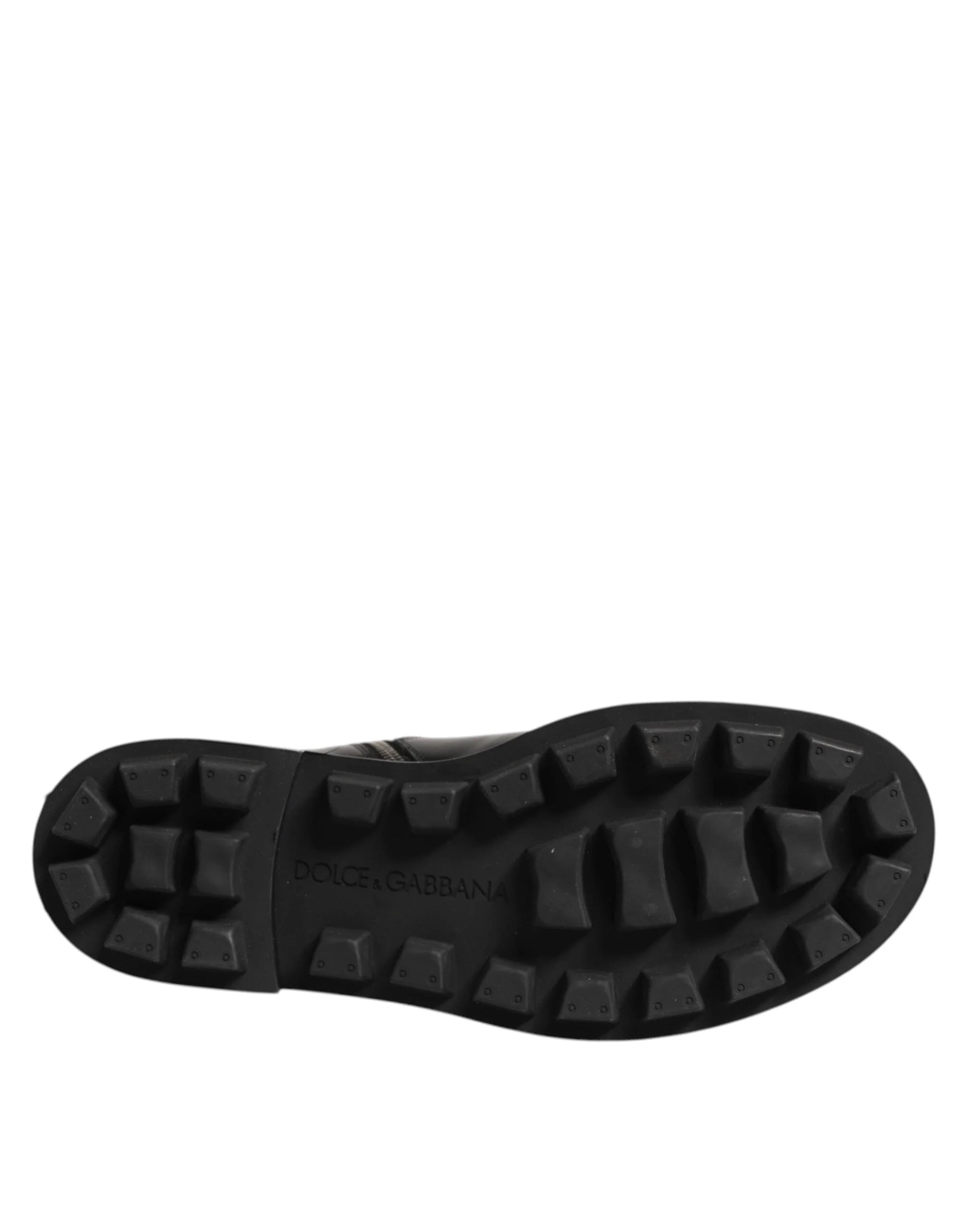 Dolce & Gabbana Black Logo Plaque Mid Calf Biker Boots Shoes - EU44/US11 - Boots