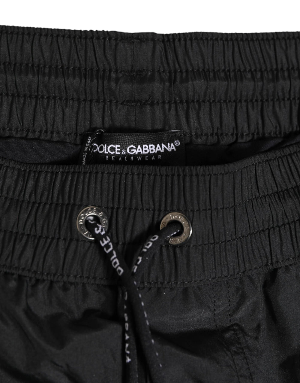 Dolce & Gabbana Black Logo Polyester Beachwear Shorts Swimwear - IT7 | XL