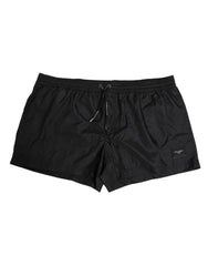 Dolce & Gabbana Black Logo Polyester Beachwear Shorts Swimwear - Swim Boxers
